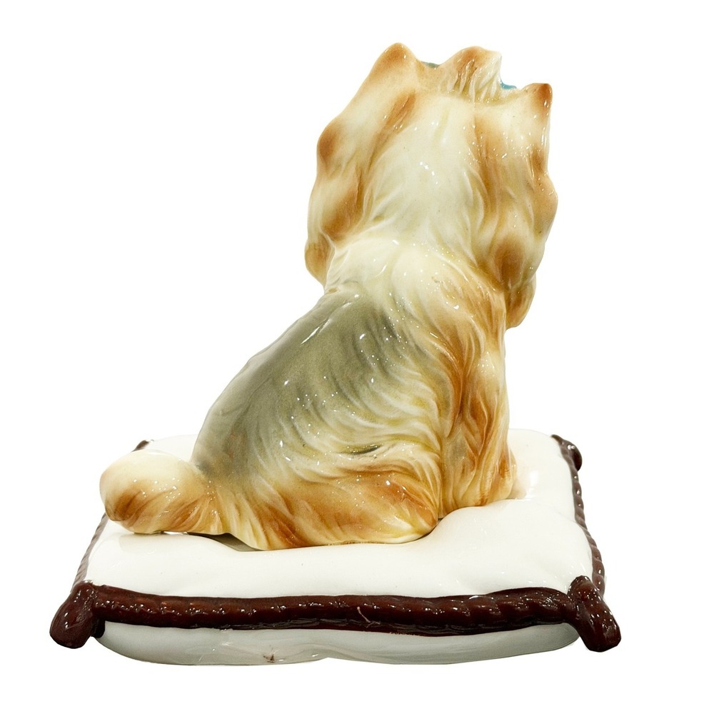 Yorkshire Sitting on Pillow Ceramic Porcelain Puppy/Dog Figurine Japan 5" - Picture 3 of 5